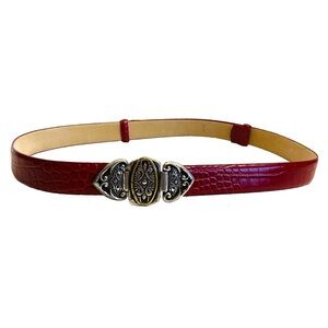 Lake Shore Drive Accessories Belt Leather Red Crocodile Size XL